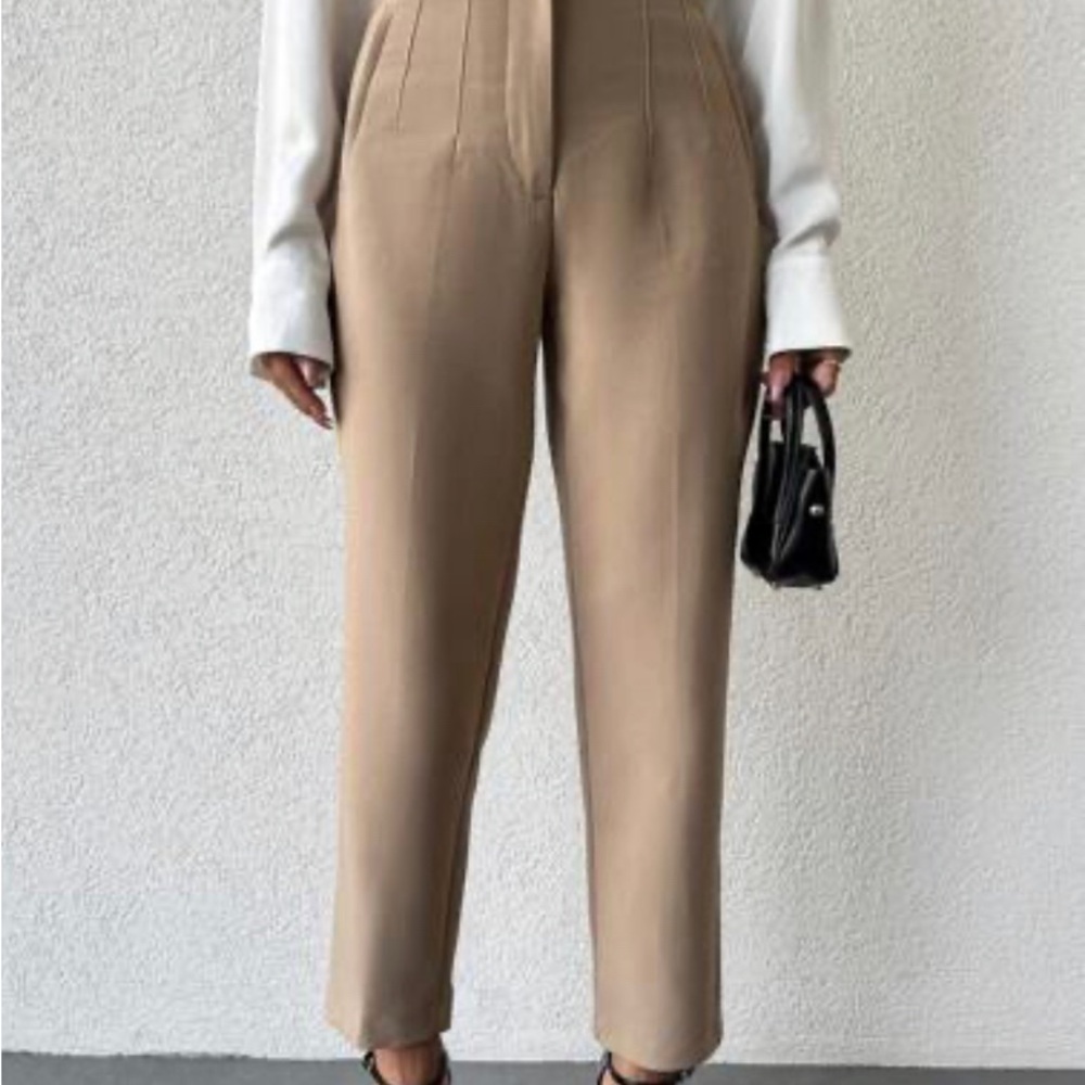 zara high waisted Tan Women's Pants